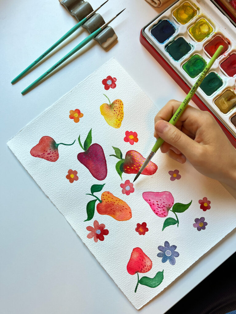 Lulu-Blue-Studio-Strawberries-Painting